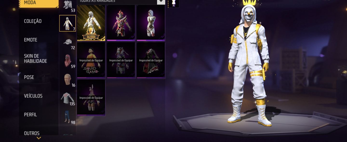 CONTA FREE FIRE COMPLETA E MUITO BEM RECHEADA! Bem gemada