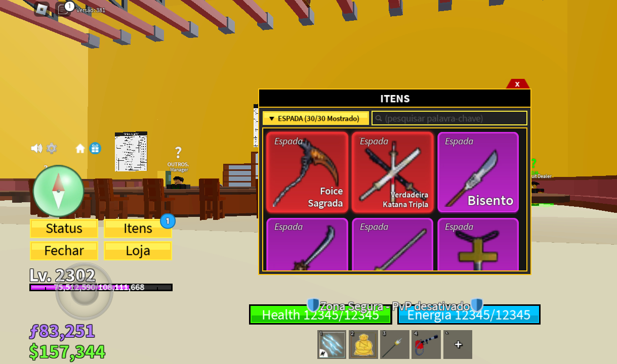 CONTA ROBLOX MUITO FORTE NO BLOX FRUIT ⚡ COM PASSES⚡ SO AQUI