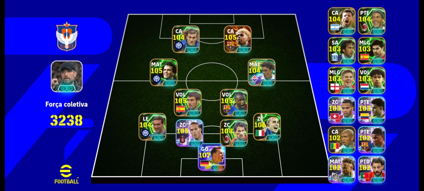 Baresi 108 Yamal 105 Klopp | Força coletiva 3200+