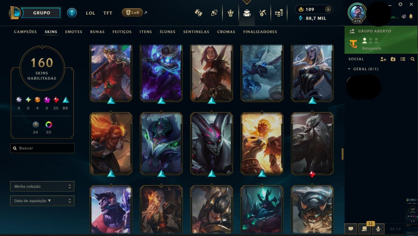 CONTA LEAGUE OF LEGENDS COM 9 ANOS DE USO SKINS ESPECIAIS