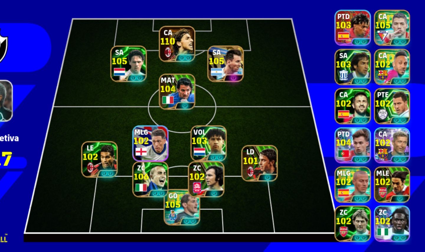 CONTA EFOOTBALL MOBILE À VENDA! ELENCO FORTE + 3217 DE FORÇA COLETIVA!