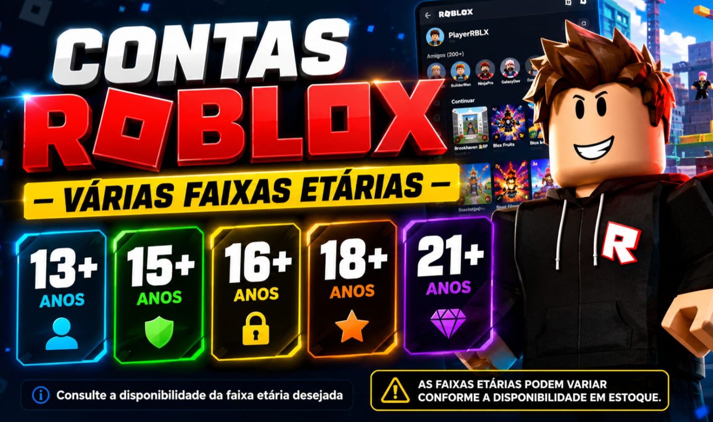 CONTAS ROBLOX 21 IDADE CONFIRMADA CHAT DE VOZ ACESSO