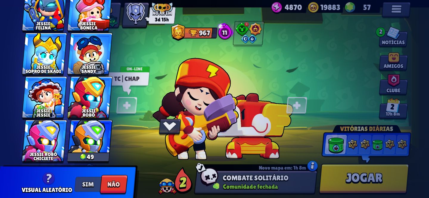 CONTA BRAWL STARS | SKINS RARAS, HIPERCARGAS, LENDÁRIOS, GEMAS, TROFÉUS
