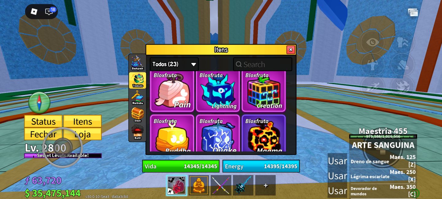 CONTA EXCLUSIVA BLOX FRUITS ANGEL V3 | TODOS ITENS MASTERIZADOS | LEVEL 2800!
