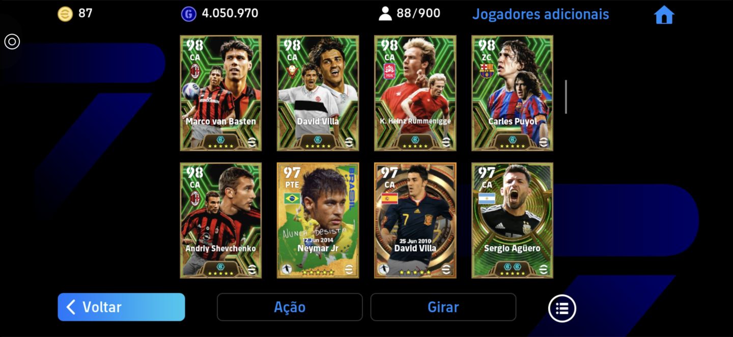 Conta efootball barba cabelo é bigode (defesa meio campo é ataque)