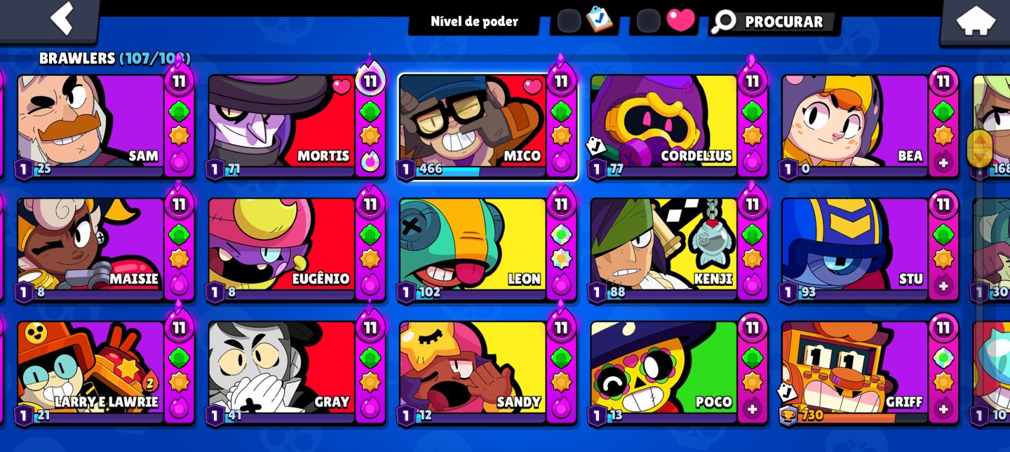 Conta de Brawl Stars gemada no precinho, 70k troféus