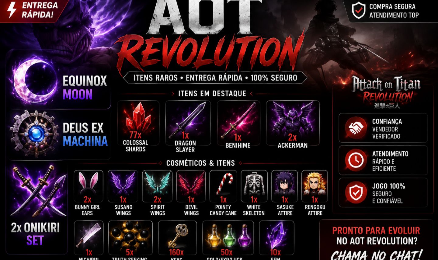 AOTR | Super Promoção! Perks/Serum/Familia/Comesticos/1+ Drop | ENTREGA RÁPIDA