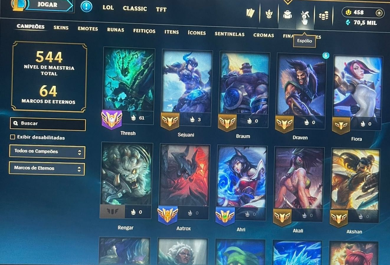 CONTA LOL DIAMANTE 4 | 268 SKINS | TODOS OS CAMPEÕES | HONRA 5