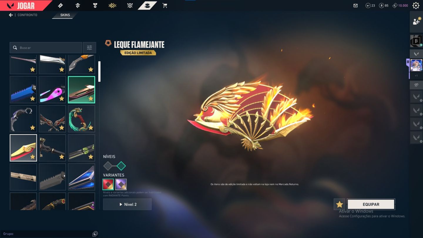 CONTA COM DIVERSAS SKINS E CARDS DO BETA