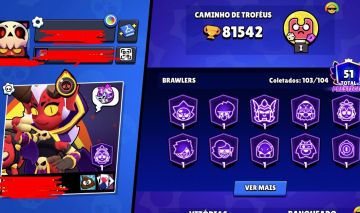CONTA BRAW STARS, 81K DE TROFÉUS, MAIS DE 90 BRAWLERS COM HYPER CARGA