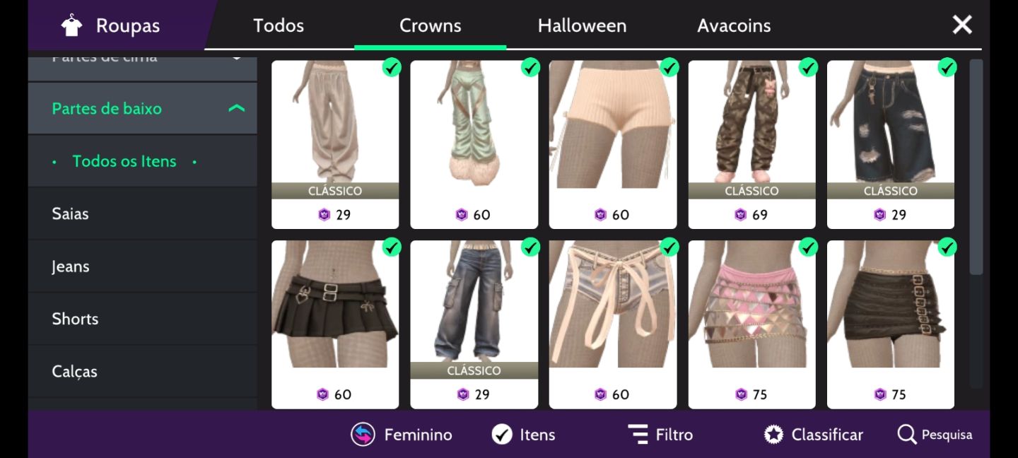 Conta avakin life. Level 53, 70k de Dima, vários itens em crowns.