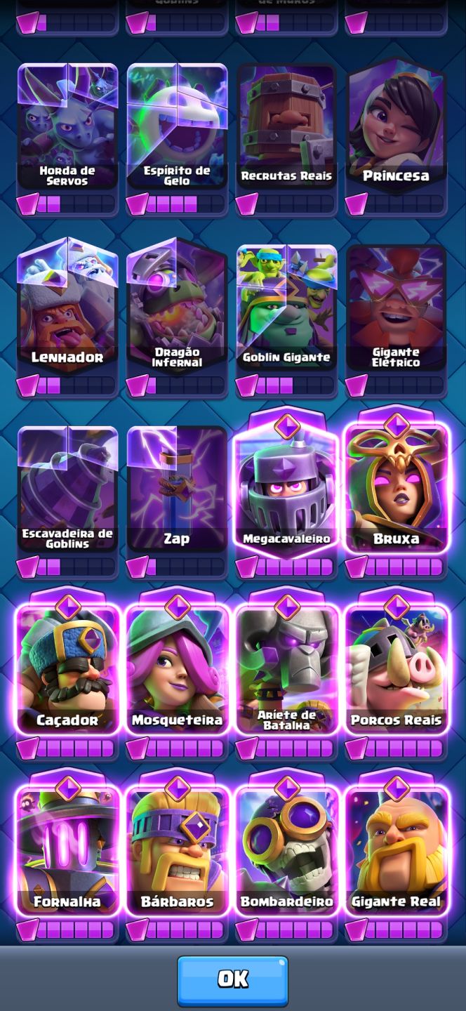Conta de alto nível Clash Royale, arena sazonal