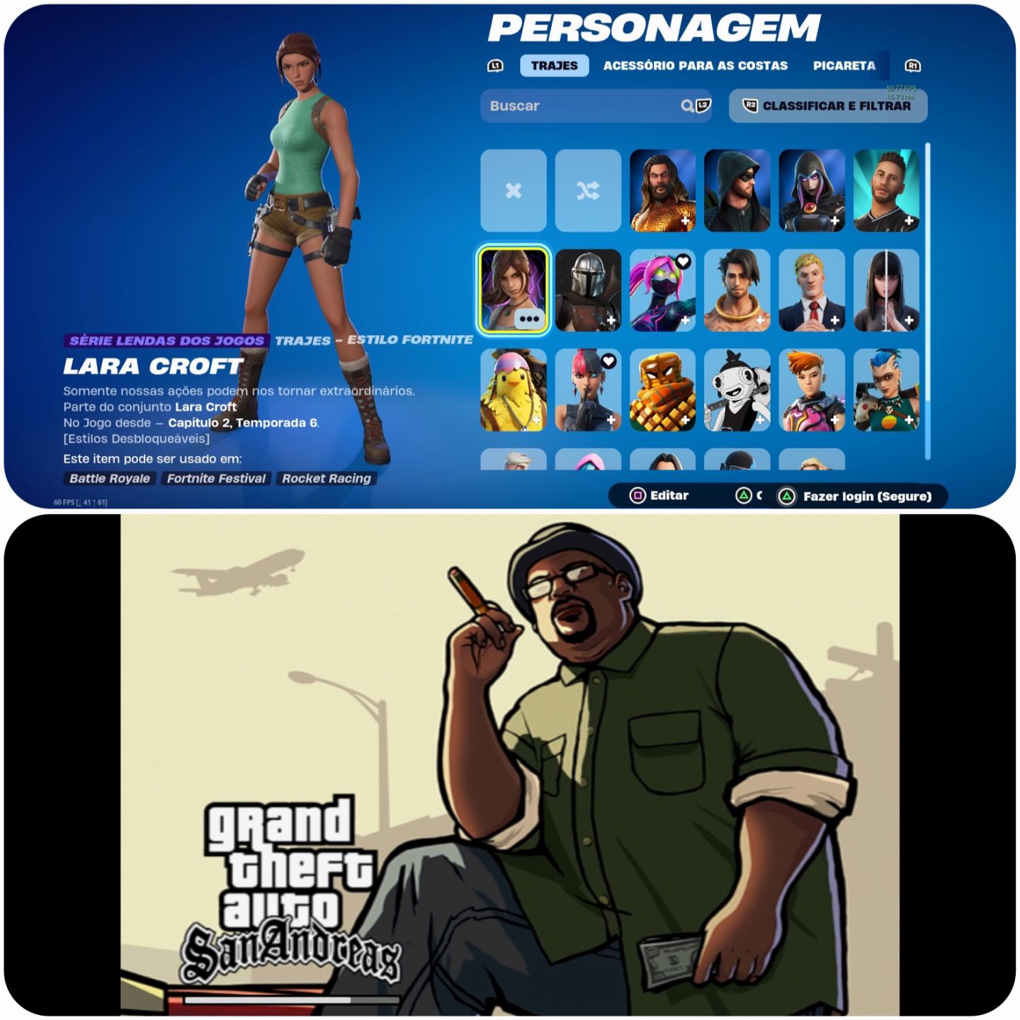 Conta Psn, com conta de Fortnite + skins e GTA San Andreas,detalhes na descrição