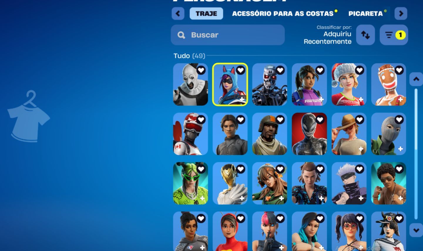 Conta de Fortnite com várias skins desde do capítulo 1 temporada 5