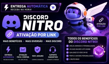 DISCORD NITRO GAMING!!!! VIA LINK ATIVAÇÂO 1 MÊS + 2x IMPULSOS