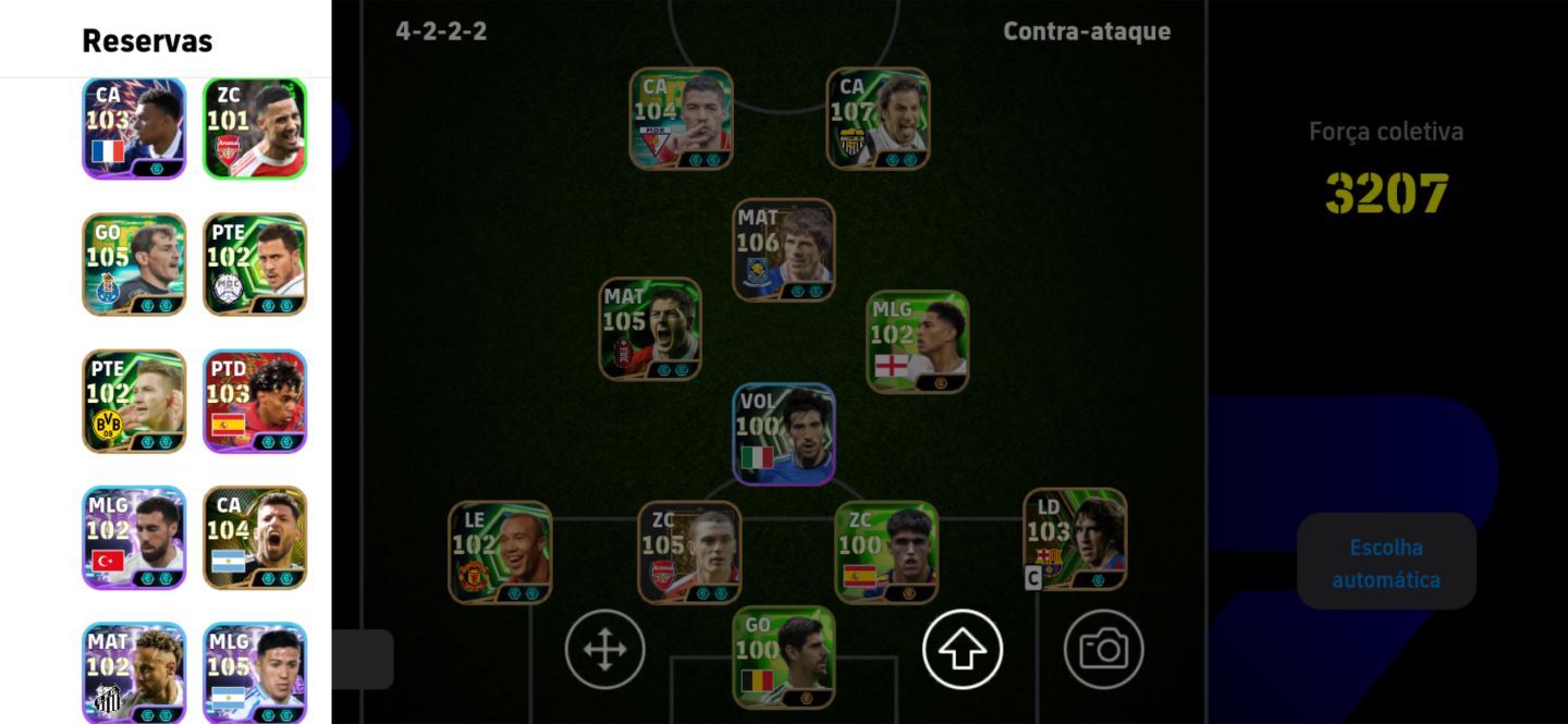 Conta efootball com del pierro, Neymar e zola blitz curler. 3209 de força