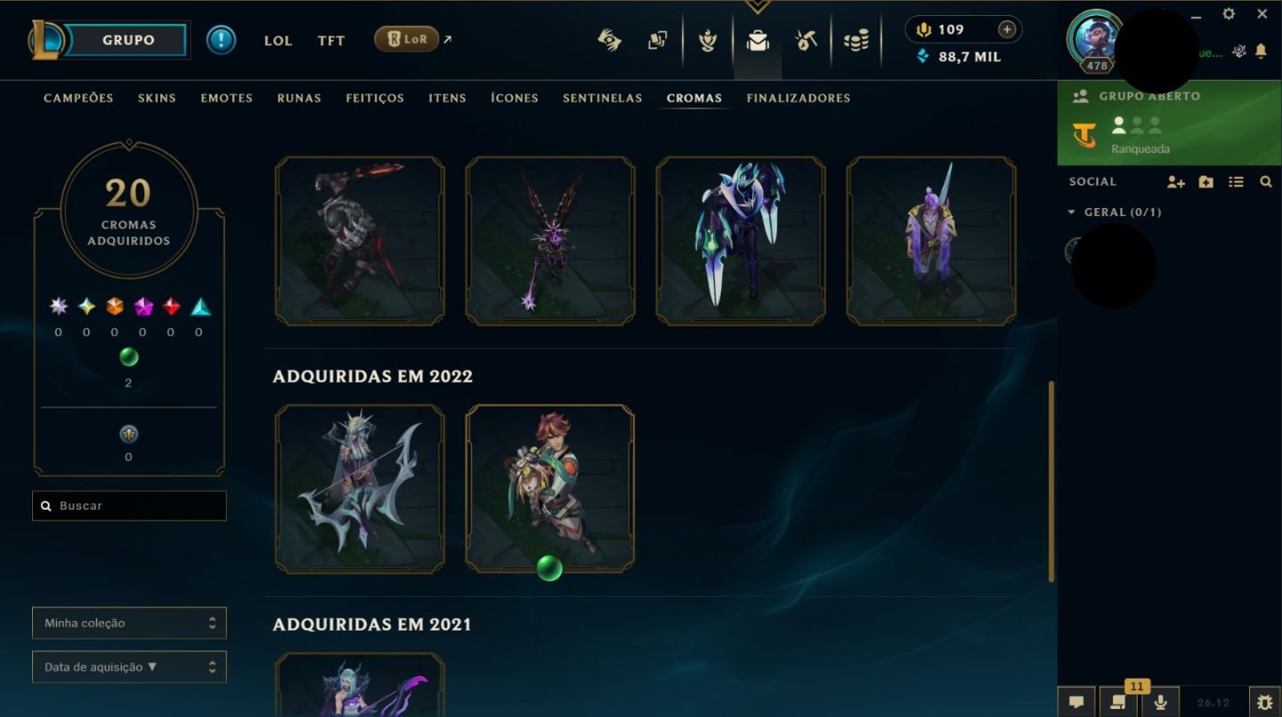CONTA LEAGUE OF LEGENDS COM 9 ANOS DE USO SKINS ESPECIAIS