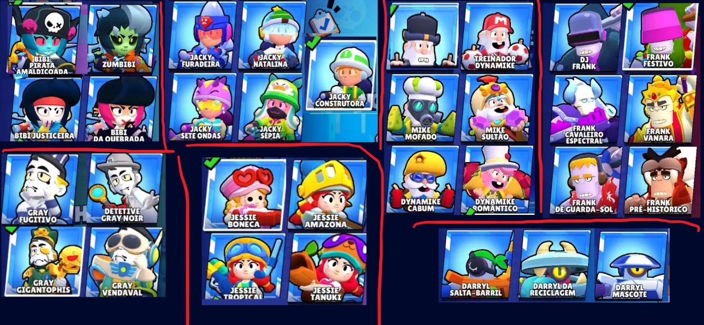 Conta Brawl Stars bem upada, Full Acesso 330+ Skins 106 Brawlers
