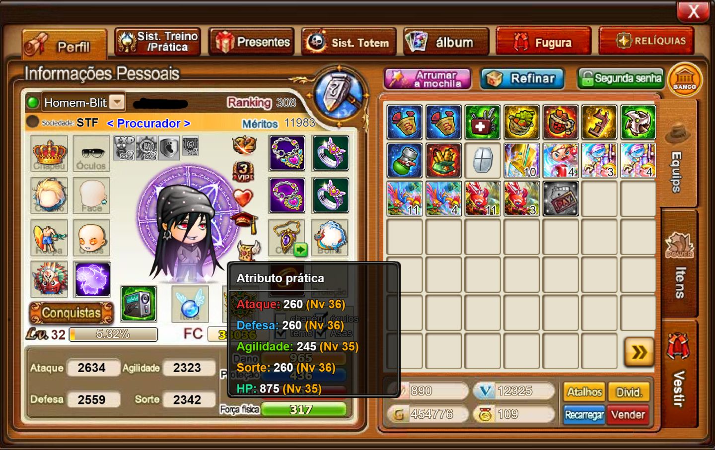 Conta TOP 300 Servidor DDTANK Clássico - Extremamente Forte 160k FC REAL