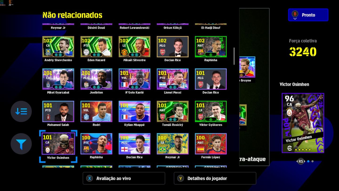 Conta PC Steam Samuel Eto'o 107, Kaka 106, De Bruine 105 e CIA