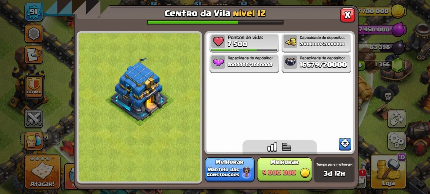 CONTA CLASH OF CLANS CV 12 À VENDA