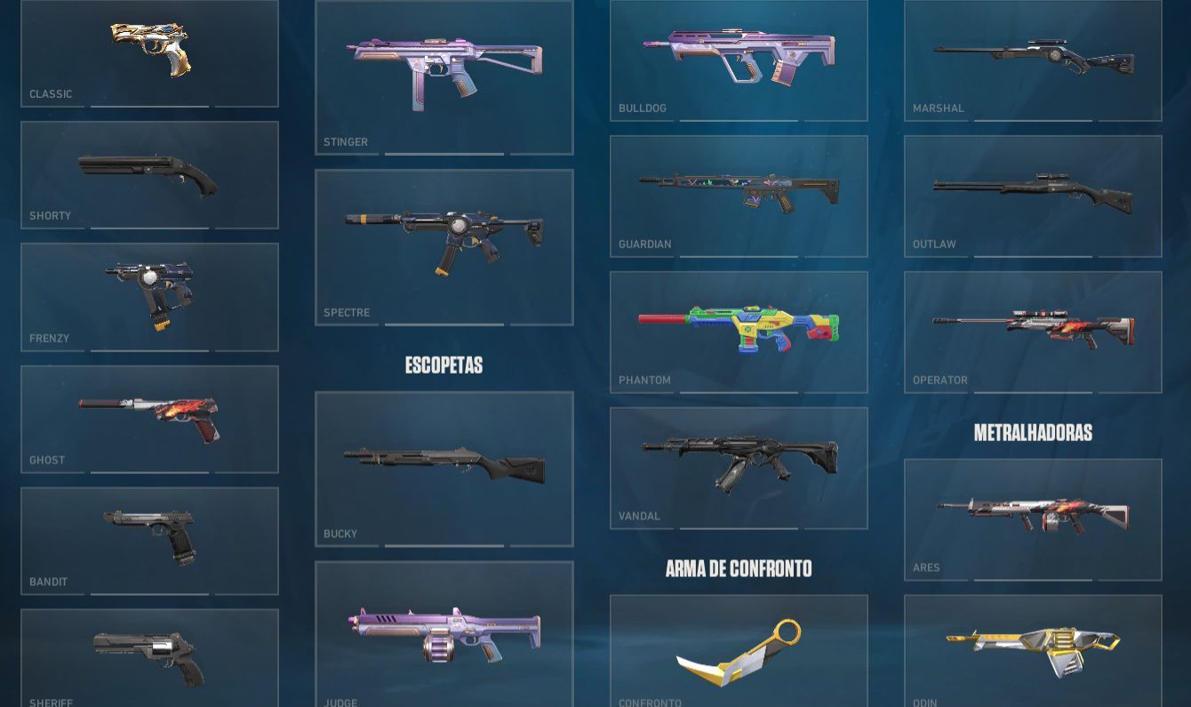 CONTA VALORANT COM BANANINHA, VALDA, PHANTOM E DIVERSAS SKINS