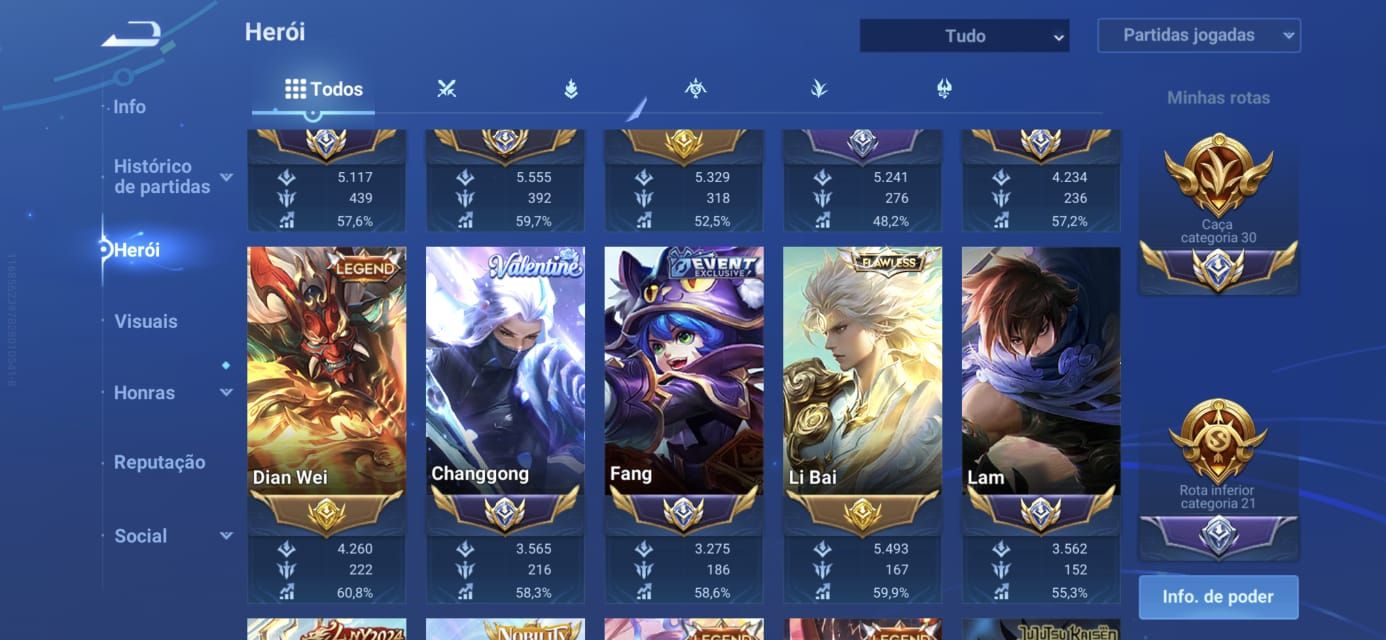 CONTA HONOR OF KINGS RARA! CRIADA DESDE O BETA VÁRIAS SKIN GACHA QUASE VIP9