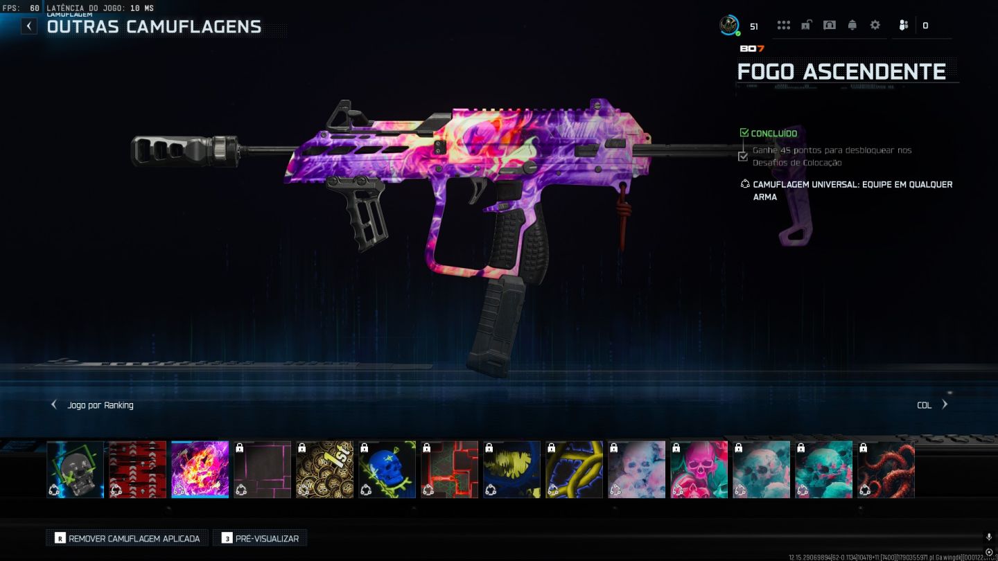 Conta B07/Warzone rank Carmesim