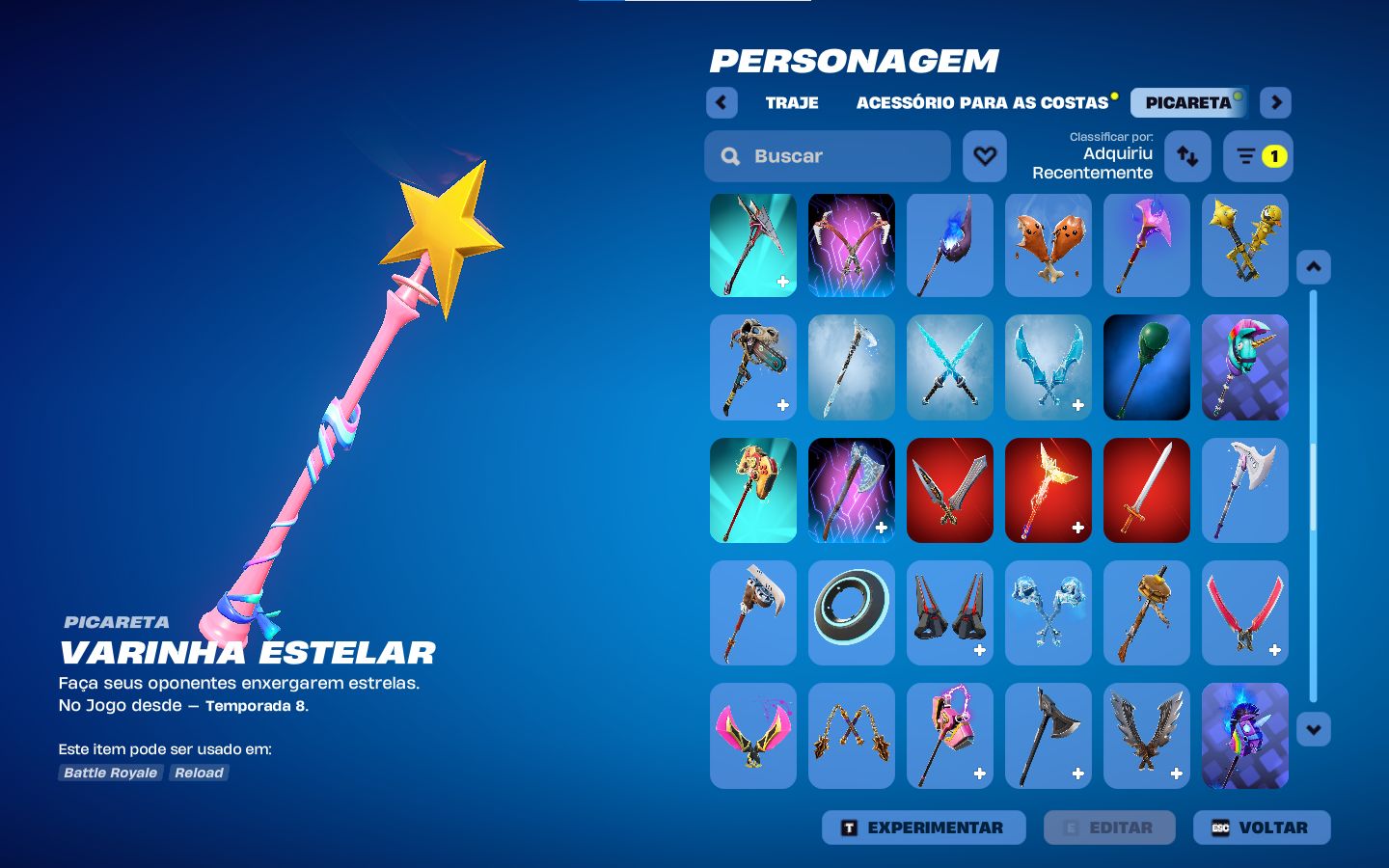 CONTA FORTNITE OG (CAPÍTULO 1) +160 SKINS | VARINHA ESTELAR | ACESSO COMPLETO