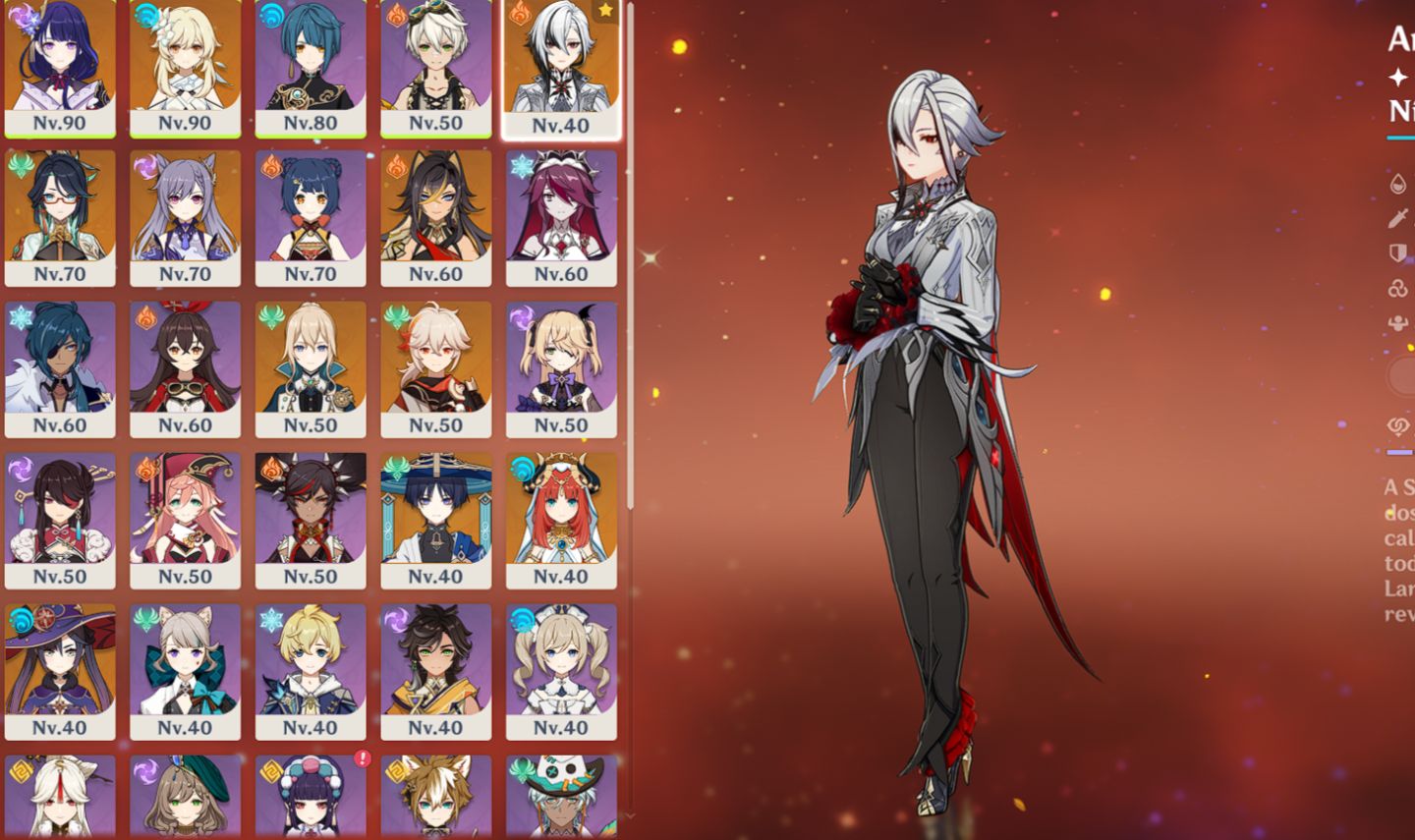 Conta Iniciante Genshin AR55, 10 personagens 5 estrelas