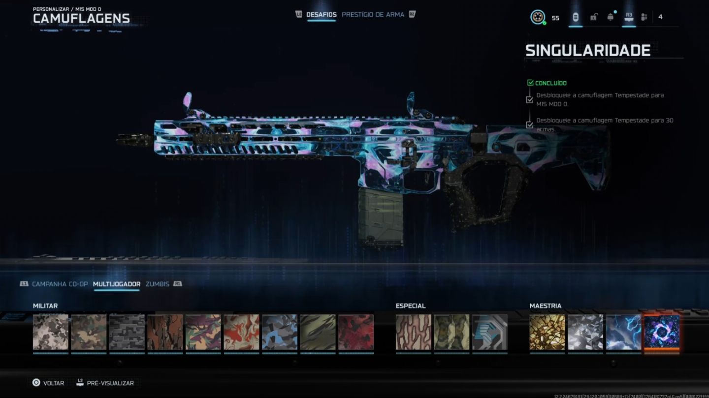 Contas Warzone BO7 com SINGULARITY + Nuke MP + LEVEL 55 Full Acesso