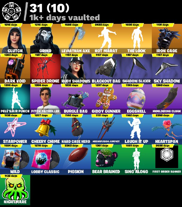Conta de Fortnite +200 skins, passes og cap 1 + conta da epic com 36 jogos
