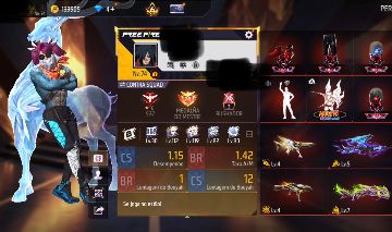 Conta de Free Fire muito gemada com parcerias angelical punho e muito mais