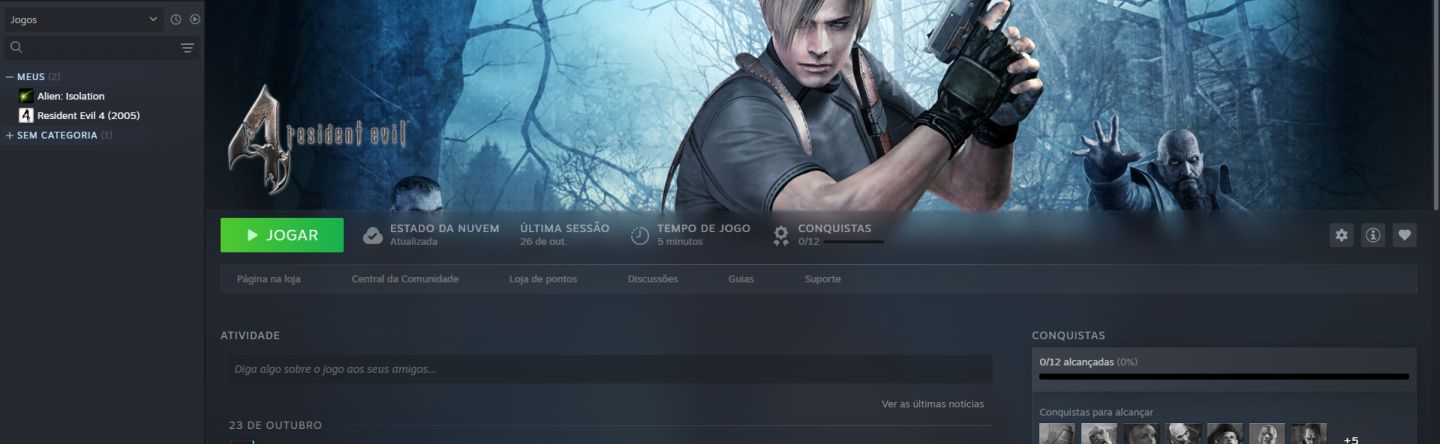 Conta Steam com Alien Isolation e RE4