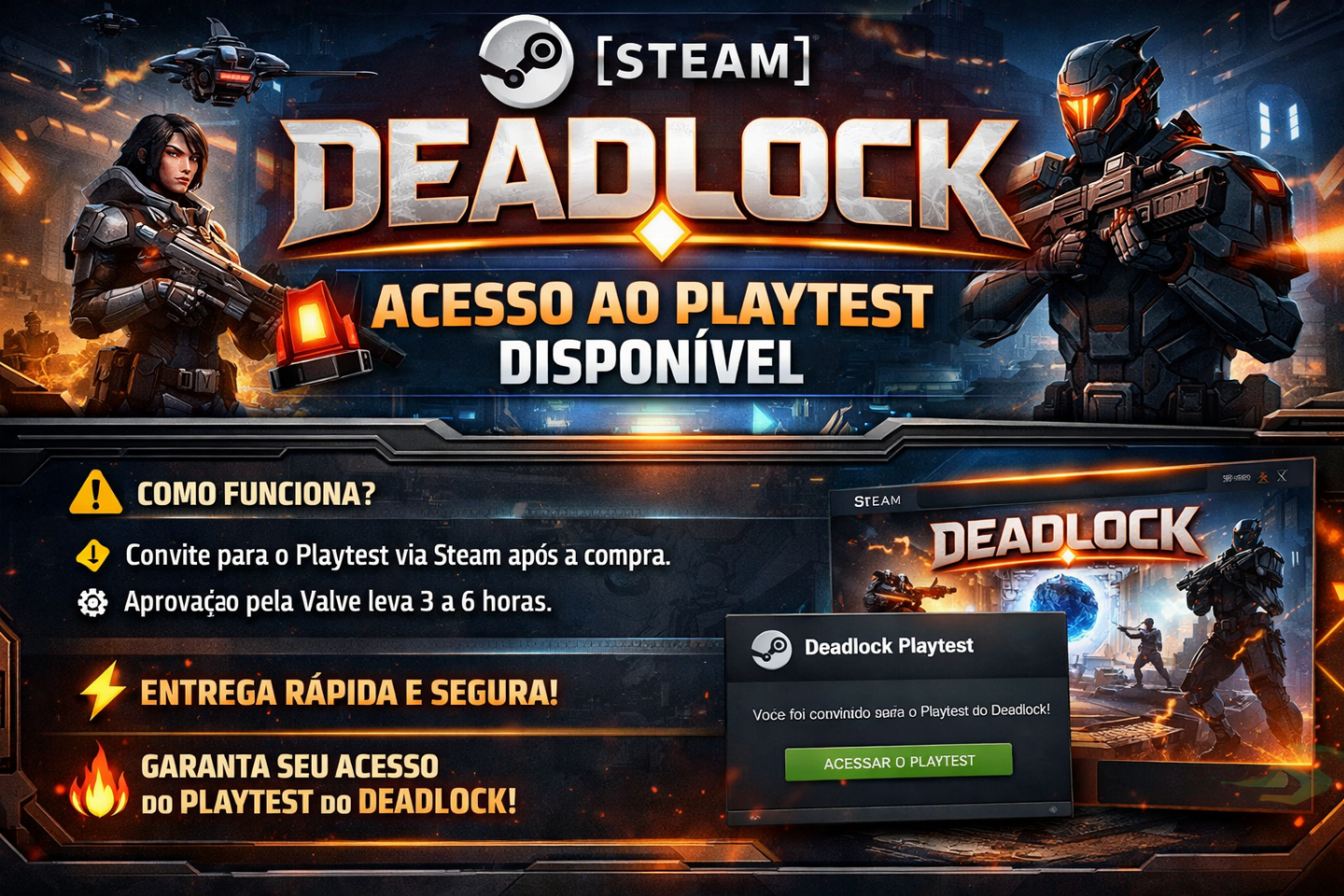 DEADLOCK PLAYTEST NA STEAM GARANTA SEU ACESSO!