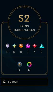 Conta diamante 1, nv 84, 76 champ, 52 skins, 84 icones e 17 cromas.