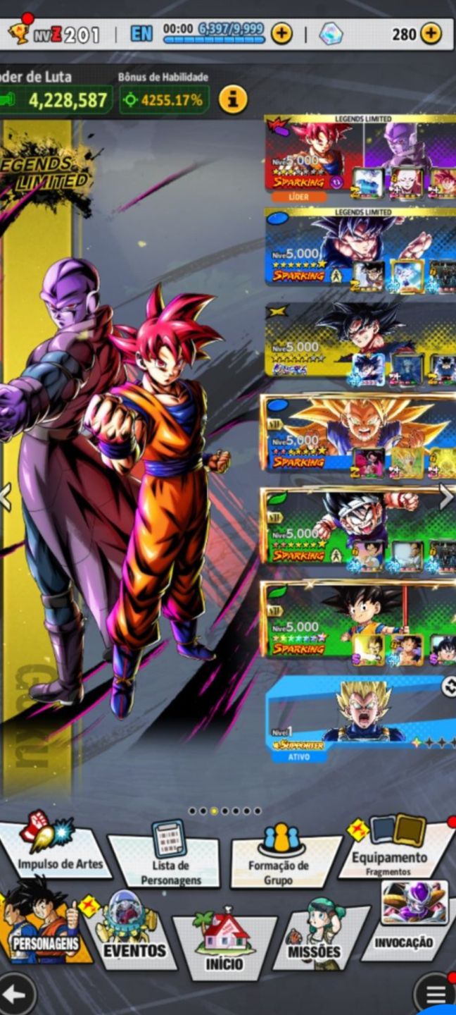 Conta de Dragon Ball Legends