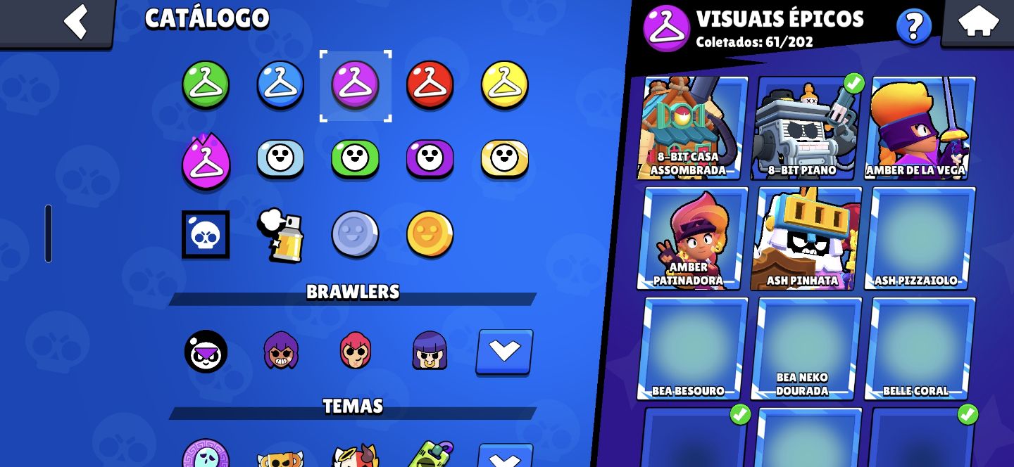 Conta de Brawl Stars com 36k de troféus e 90 brawlers