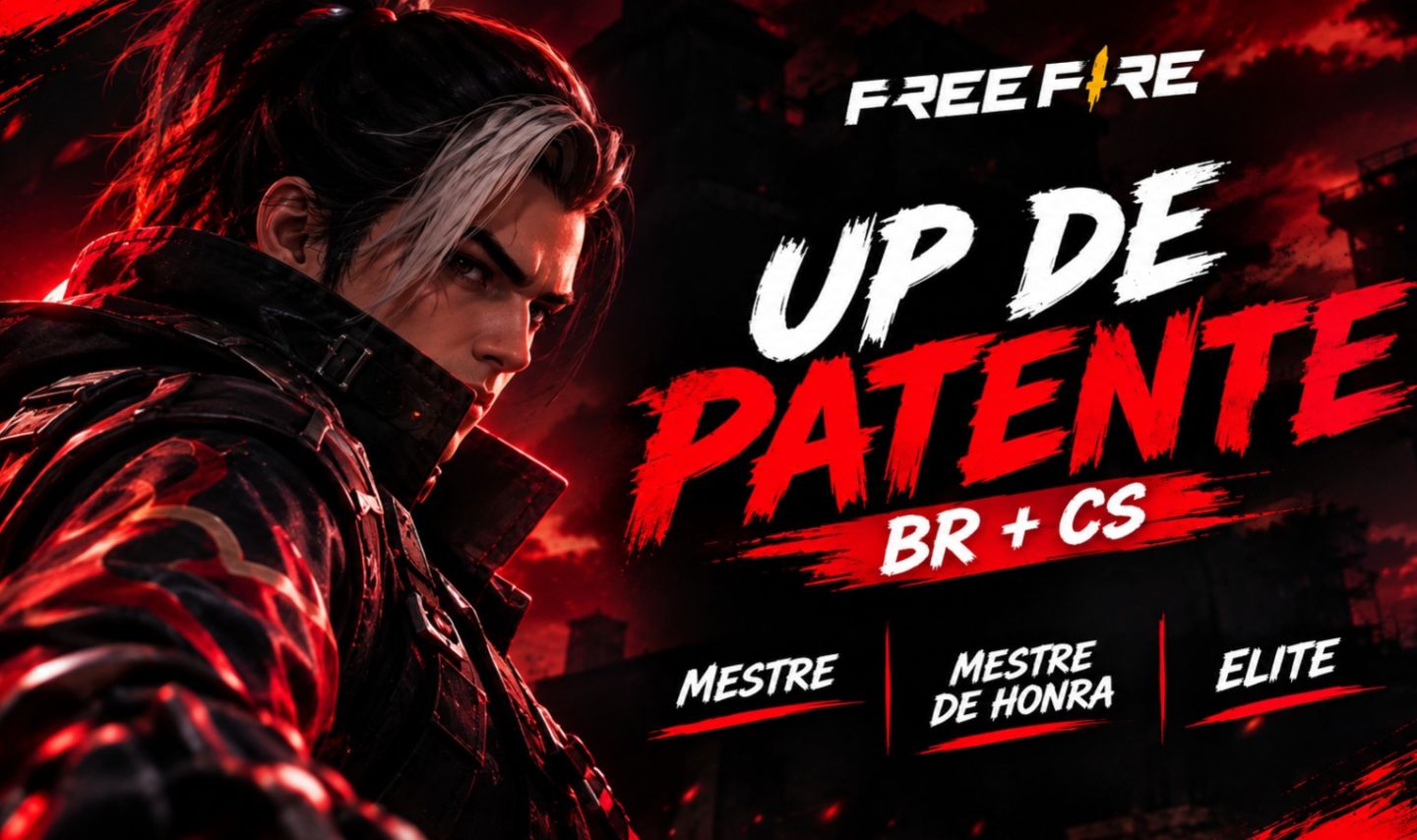 UP DE PATENTE FREE FIRE | BR Ranked + CS Ranked até Elite