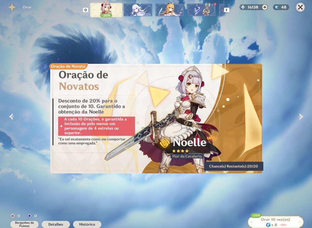 Conta Genshin Impact América Ar25 + 16.138 Primogems + 150 Pulls
