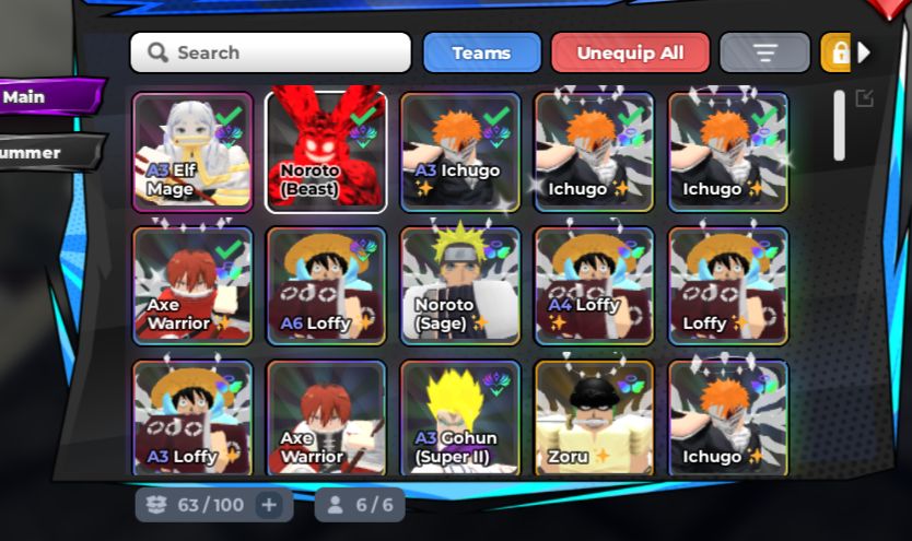 Conta Anime Warriors 53M Power / 5 Supremes / Frieren Supremes / Naruto Supreme
