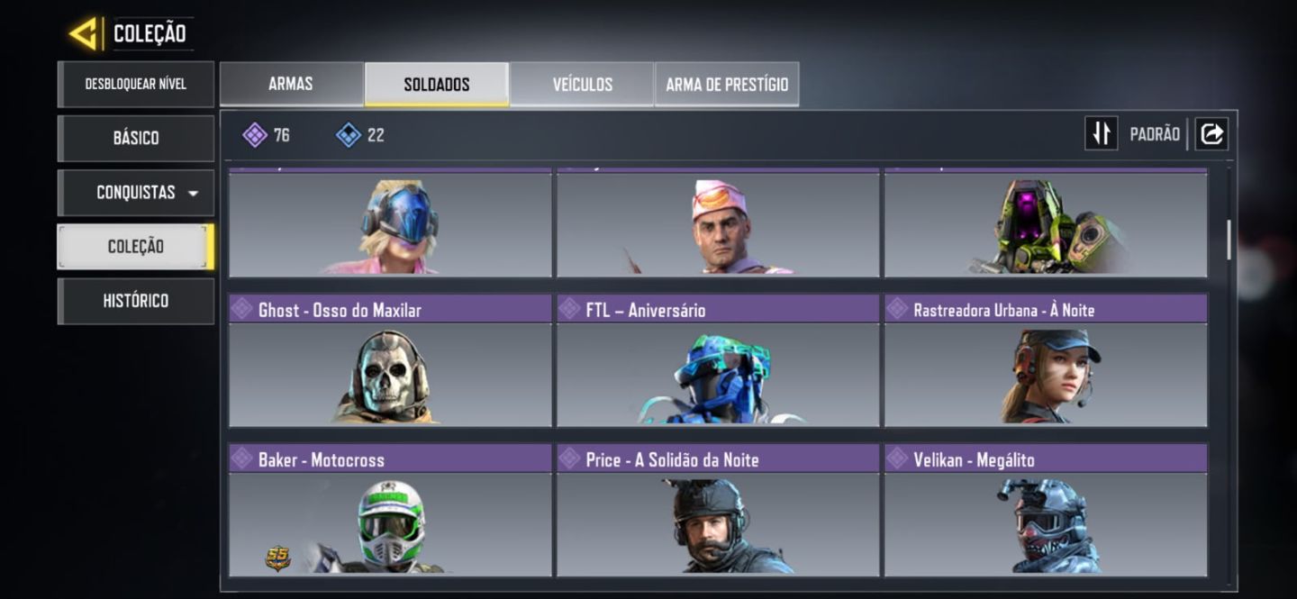 5 lendárias armas nível 400 Arma Épica 202 personagem Épico 76 C: 63k