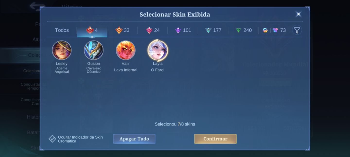 Mobile Legend CONTA COLECIONADOR MUNDIAL
