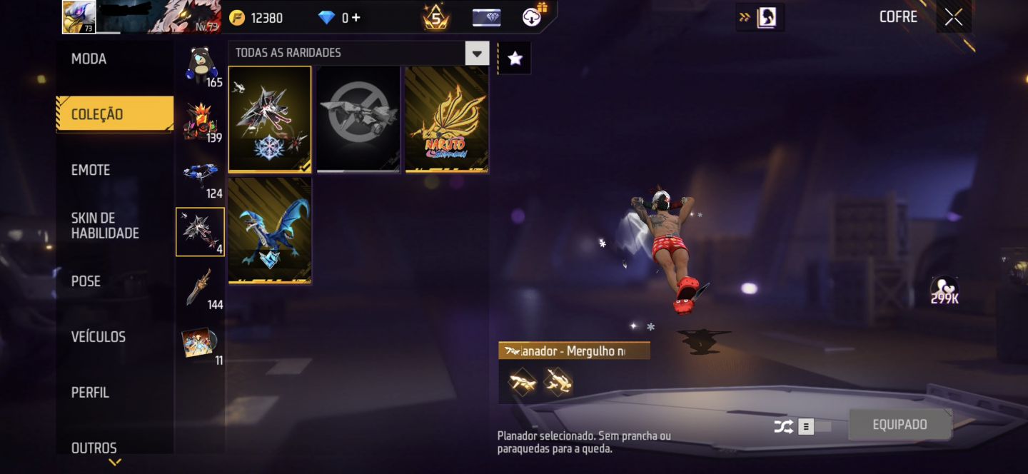 CONTA DE FREE FIRE GEMADA NÍVEL 73 COM ANGELICAL, STEAMPUNK e FITINHA