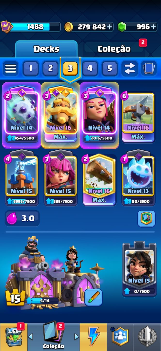 Clash Royale | 10.000 Troféus | 121/122 Cartas | 11 Evoluções | Full Acesso