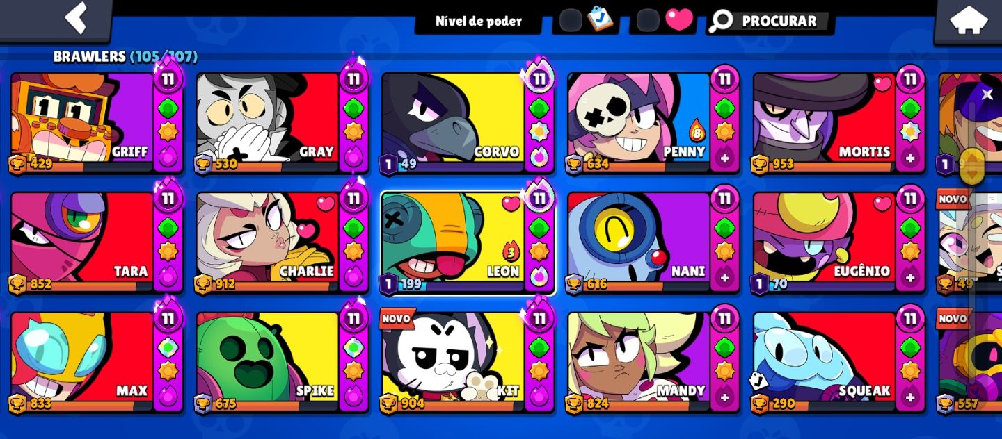 Conta de BRAWL STARS| SKINS DE HIPERCARGA|BRAWLERS LVL MAX| MAIS DE 45K