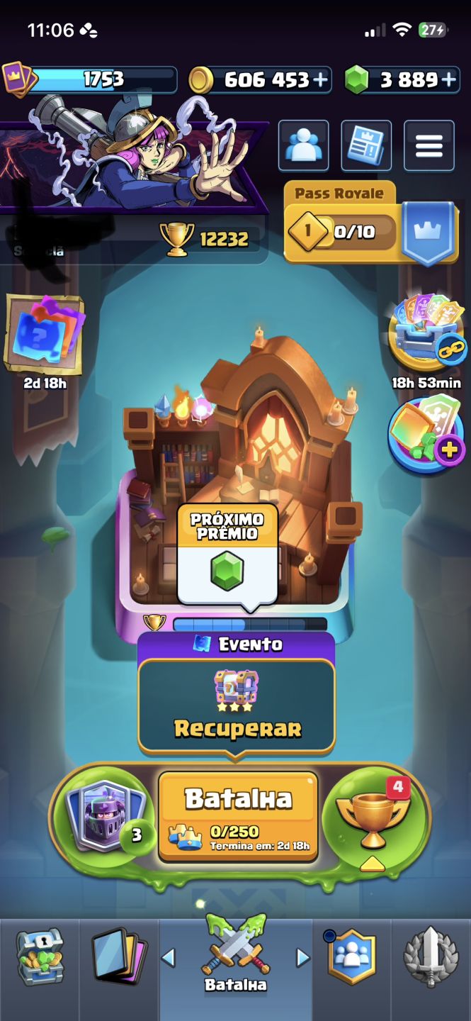 CONTA CLASH ROYALE + CLASH OF CLANS GEMADA