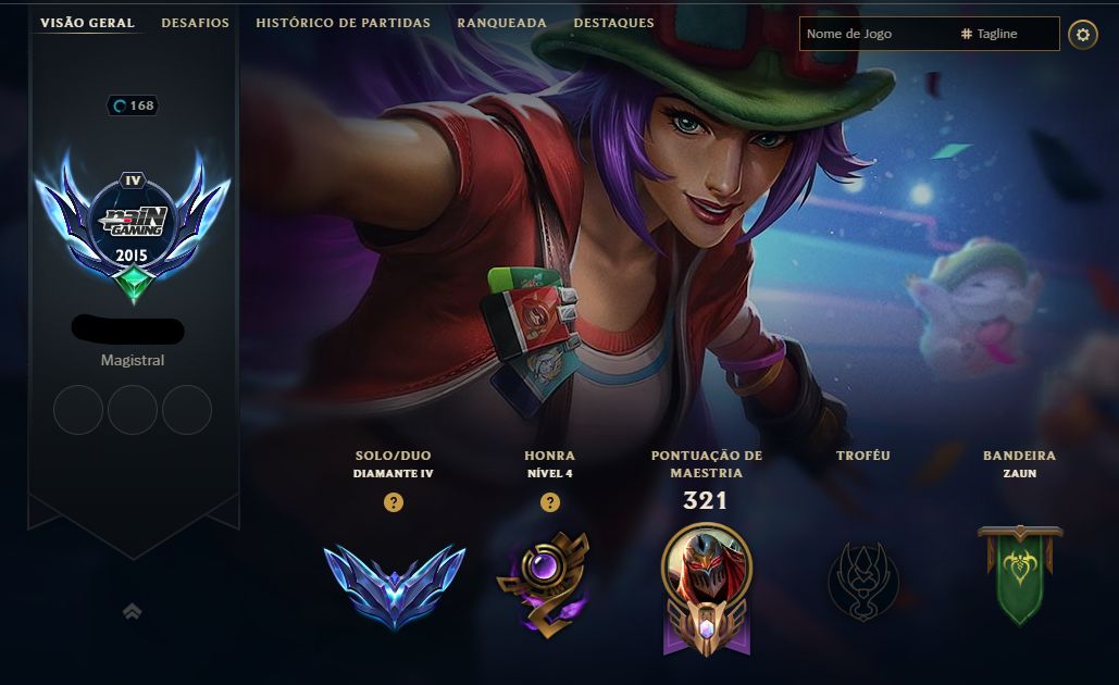 Conta EX Mestre LOL, Diamante e skins raras