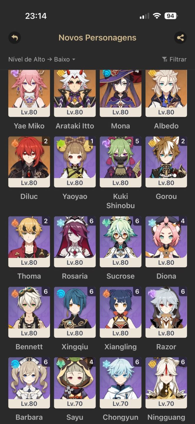 Conta Genshin Impact (Informações na descrição)