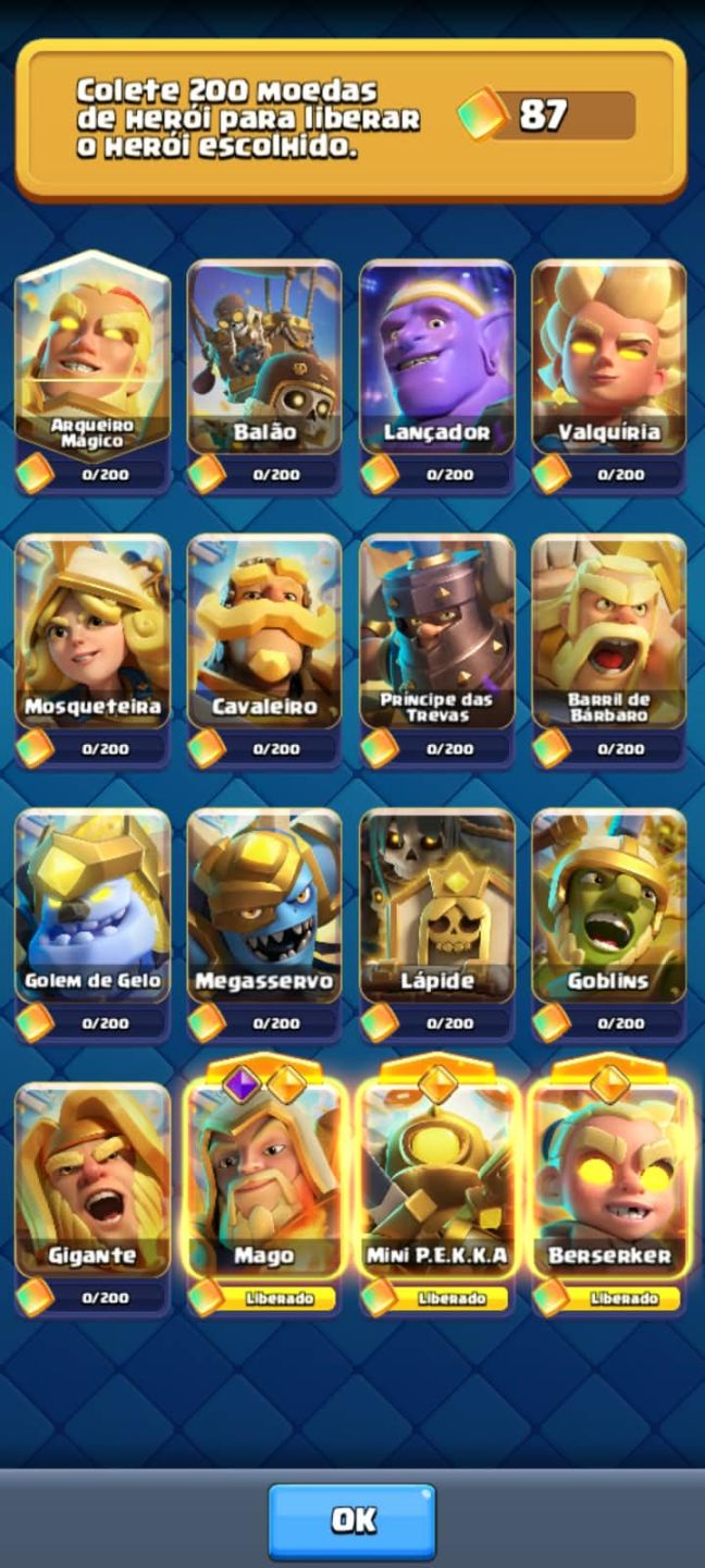 Conta de clash royale com 10k de trofeus e 5k de gemas